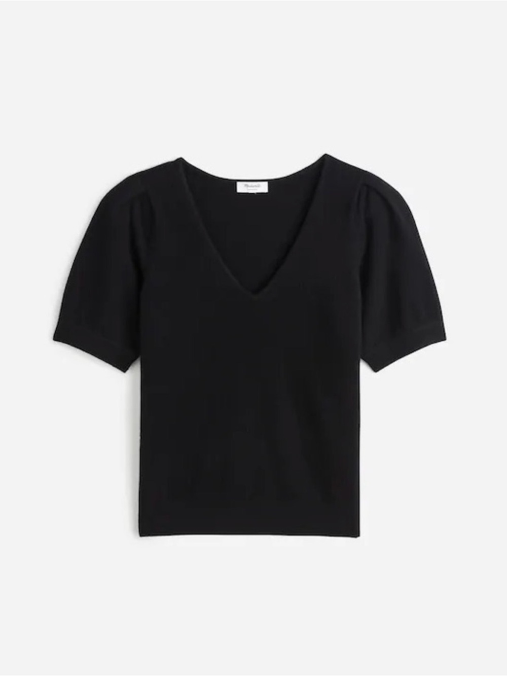 NWT Madewell V-Neck Puff-Sleeve Sweater Tee in Cashmere